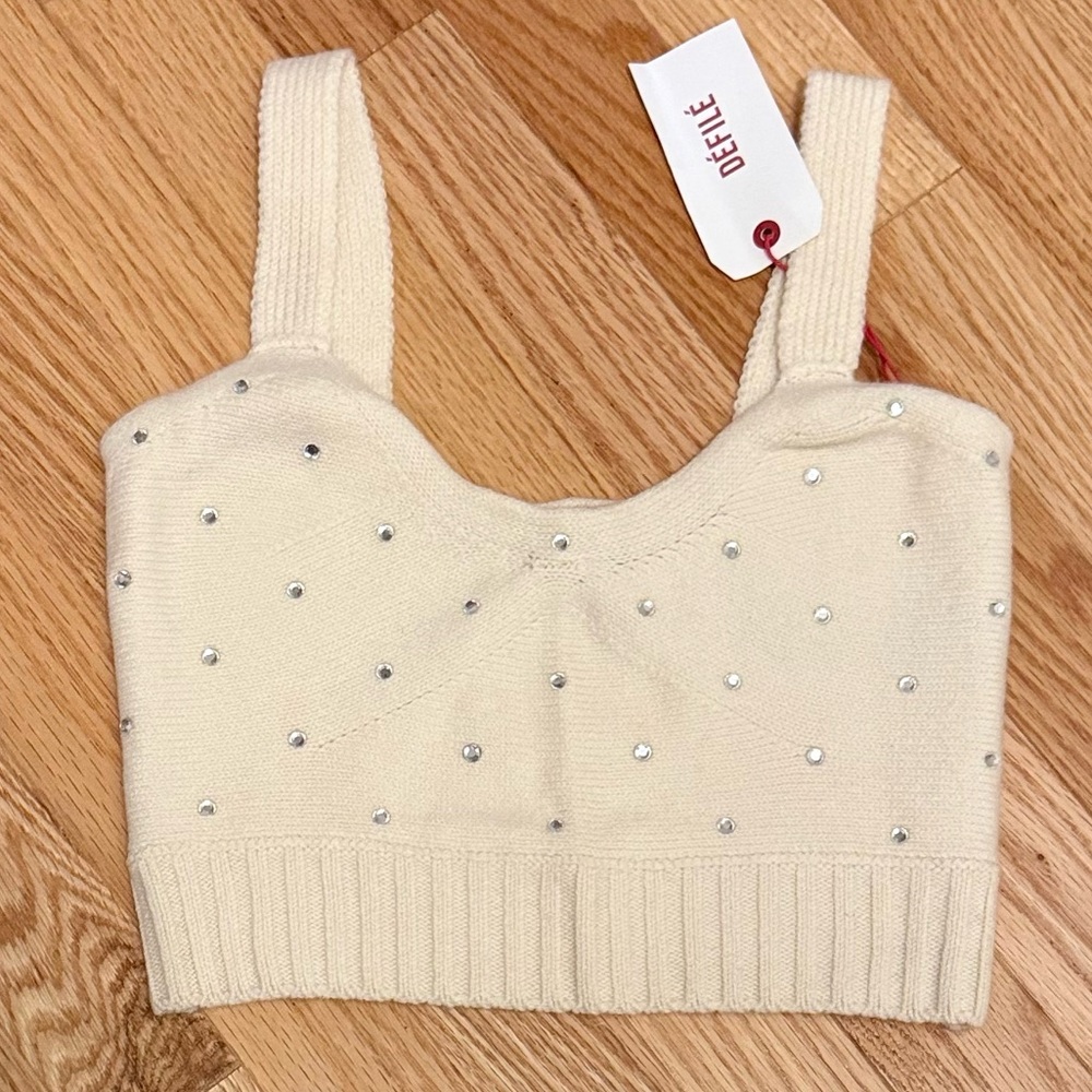 NWTA Zadig&Voltaire Bettina Crystal Knit Top